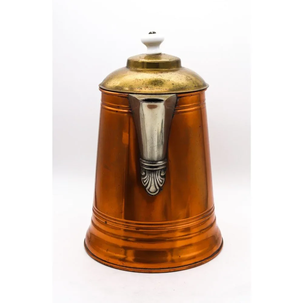 Manning Bowman 1899 Art Deco PitcherPot Copper Bronze Brass Porcelain - Picture 4 of 10